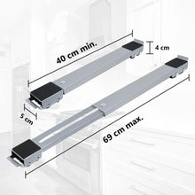 Carregar imagem no visualizador da galeria, Suporte De Base Com Rodinhas Para Geladeira Máquina De Lavar Fogão Móveis Ajustável