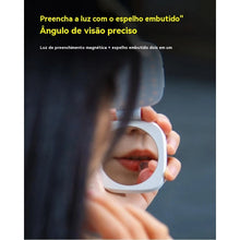 Carregar imagem no visualizador da galeria, Espelho de Beleza Magnético para Telefone com Luz de Preenchimento Fotografia Portátil Luz de Beleza Dobrável